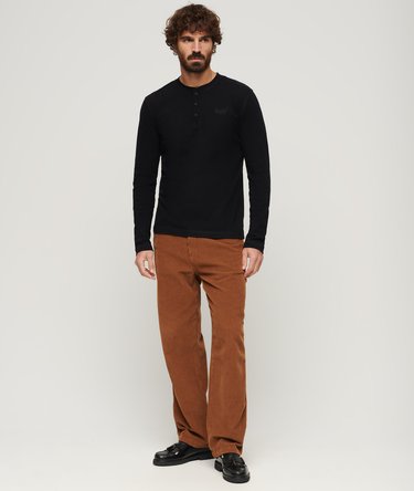 Vintage Logo top med broderi og halv knaplukning Image 5