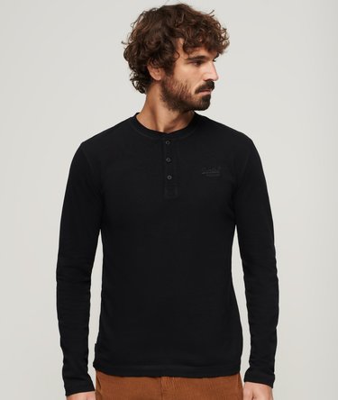 Vintage Logo top med broderi og halv knaplukning Image 1