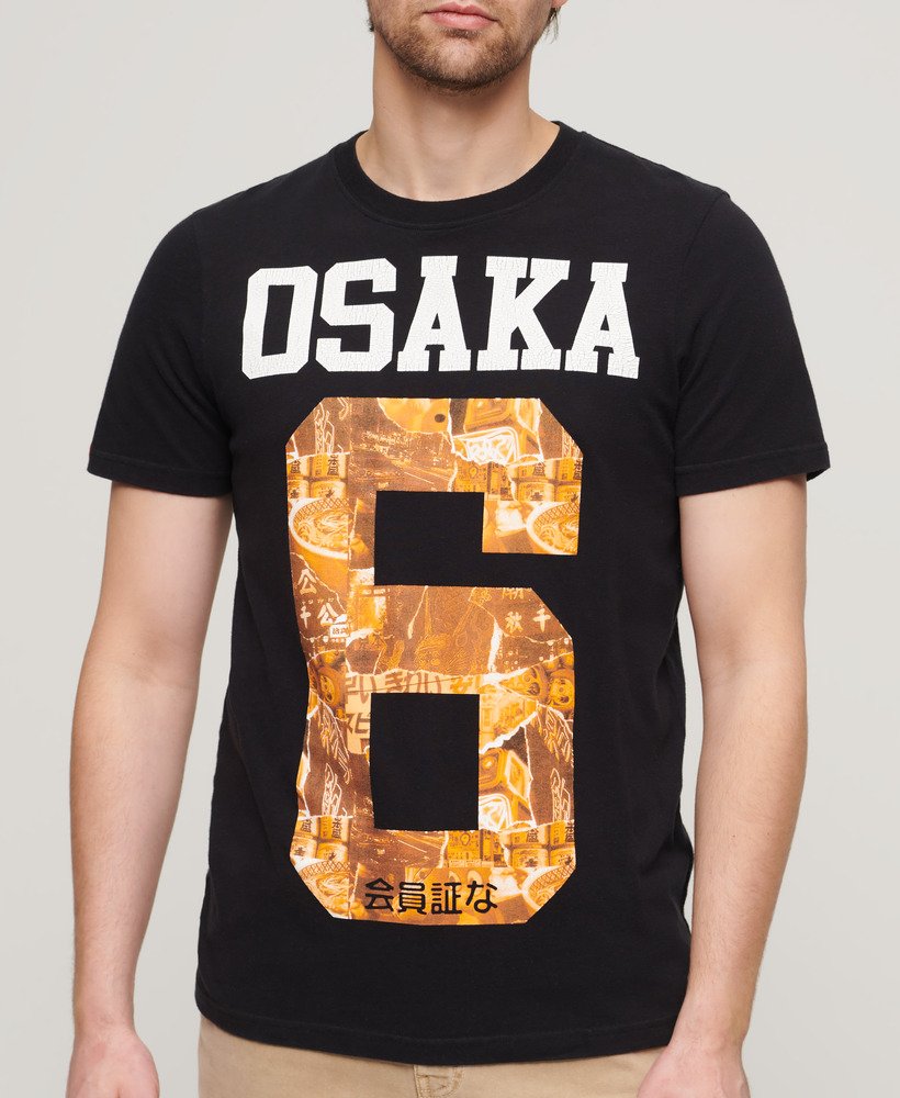 mens Osaka 6 City Standard T-Shirt in Black | Superdry US mens Osaka 6 City Standard T-Shirt in Black | Superdry US
