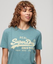 Vintage T-Shirt mit Logo-Stickerei