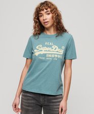 Vintage T-Shirt mit Logo-Stickerei
