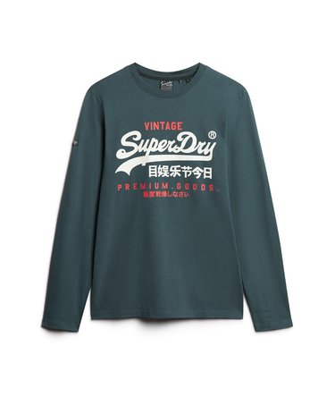 Klassisk top med grafisk logo og lange &aelig;rmer Image 5