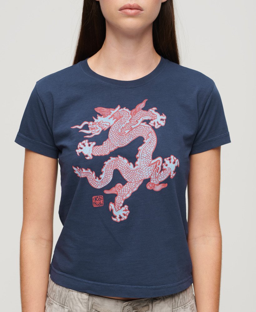Womens Superdry X Komodo Dragon Slim T Shirt In Richest Navy Superdry UK womens-superdry-x-komodo-dragon-slim-t-shirt-in-richest-navy-superdry-uk