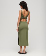 Jersey Twist Back Midi Dress