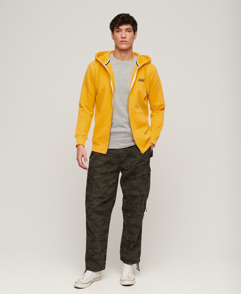 mens Essential Logo Zip Hoodie in UTAH GOLD | Superdry CA-EN