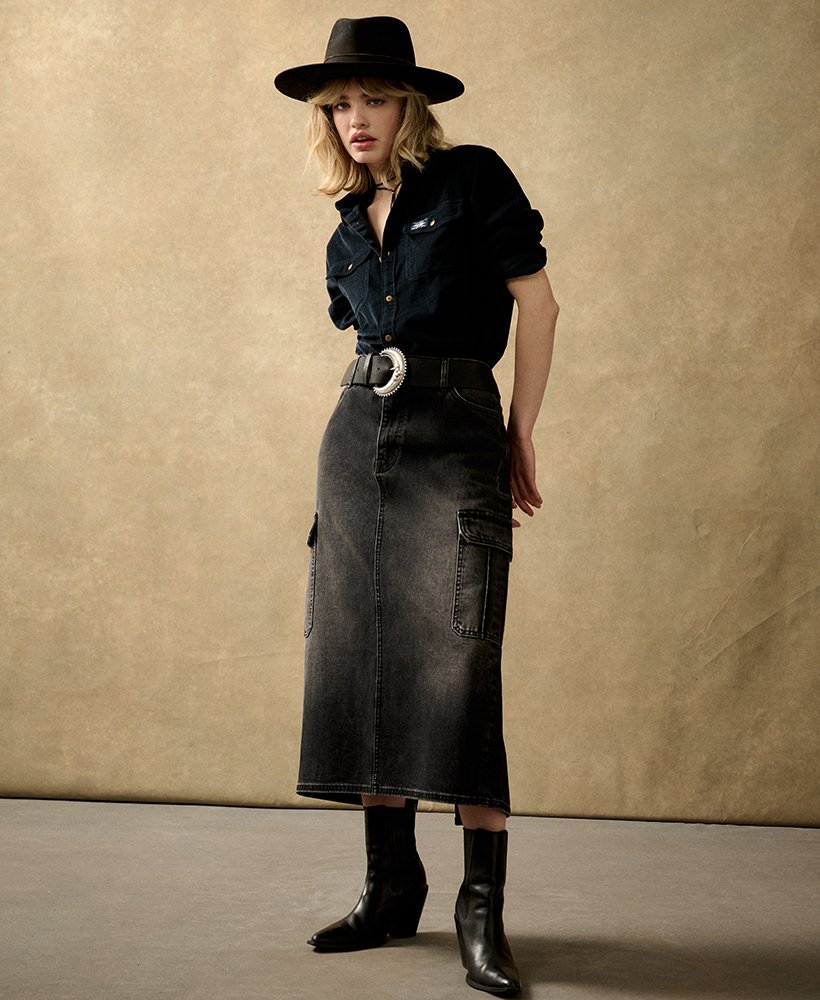 midi skirt with pocket