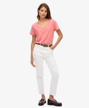 Slub Embroidered V-Neck T-Shirt