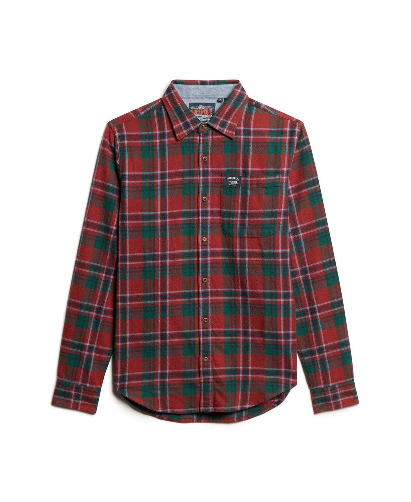 新品tigrebrocante bartuckshirtjbcket mens Long Sleeve Cotton Lumberjack Shirt in Buckshot Check