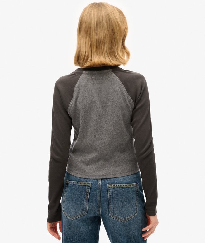 Athletic Essentials Rib Slim Long Sleeve Top