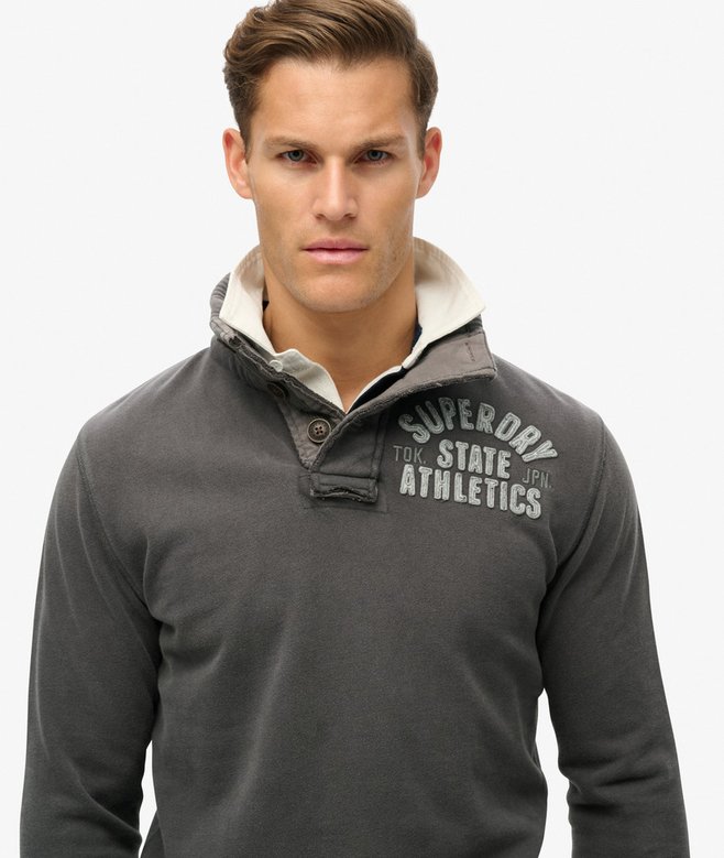 Vintage Athletic Half Button Sweatshirt