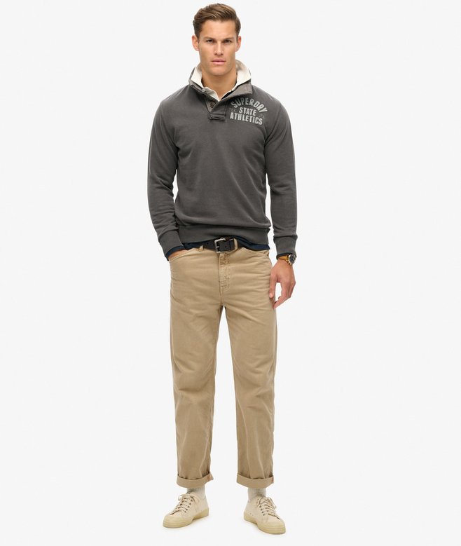 Vintage Athletic Half Button Sweatshirt