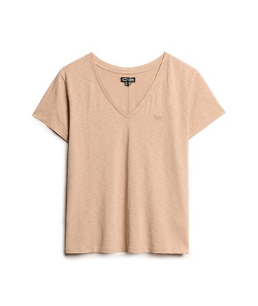 Slub Embroidered V-Neck T-Shirt Image 6