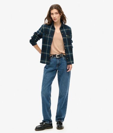 Slub Embroidered V-Neck T-Shirt Image 5