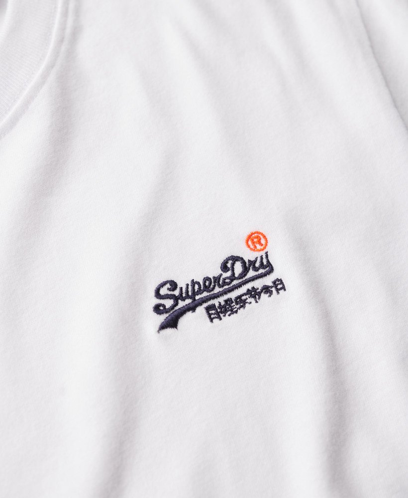 Superdry★エッセンシャル ロゴ刺繍Tシャツ 送関込 mens Essential Embroidered T-Shirt in OPTIC | Superdry US