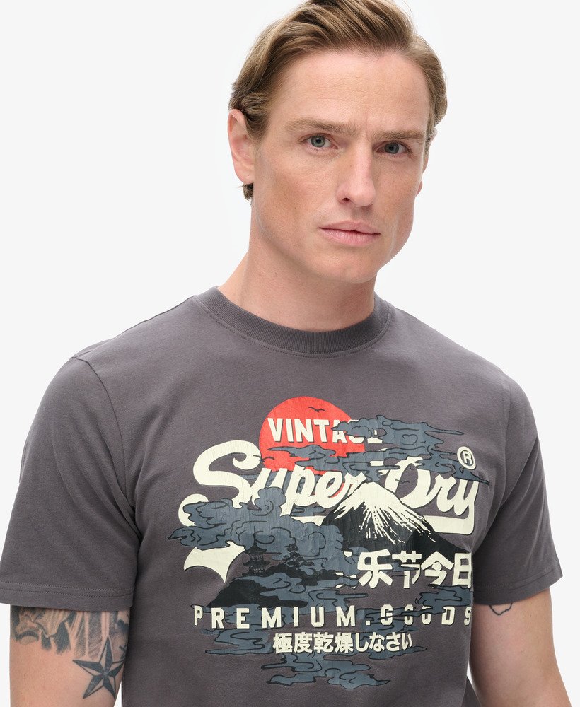 mens Tokyo Graphic T-Shirt in DARK GREY | Superdry US