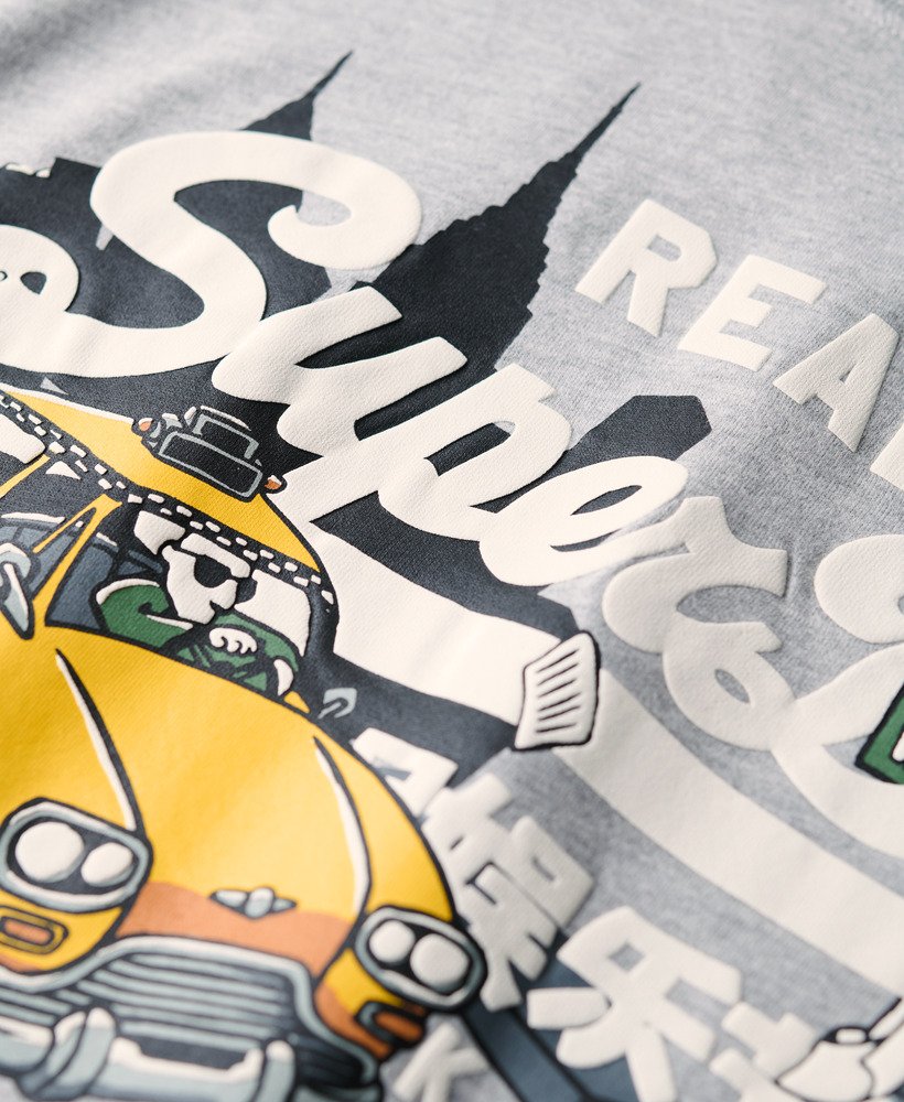 mens New York Vintage Logo Graphic T-Shirt in GREY MARL