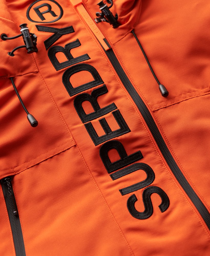 mens Hooded Ultimate Embroidered SD Windbreaker Jacket in Flame