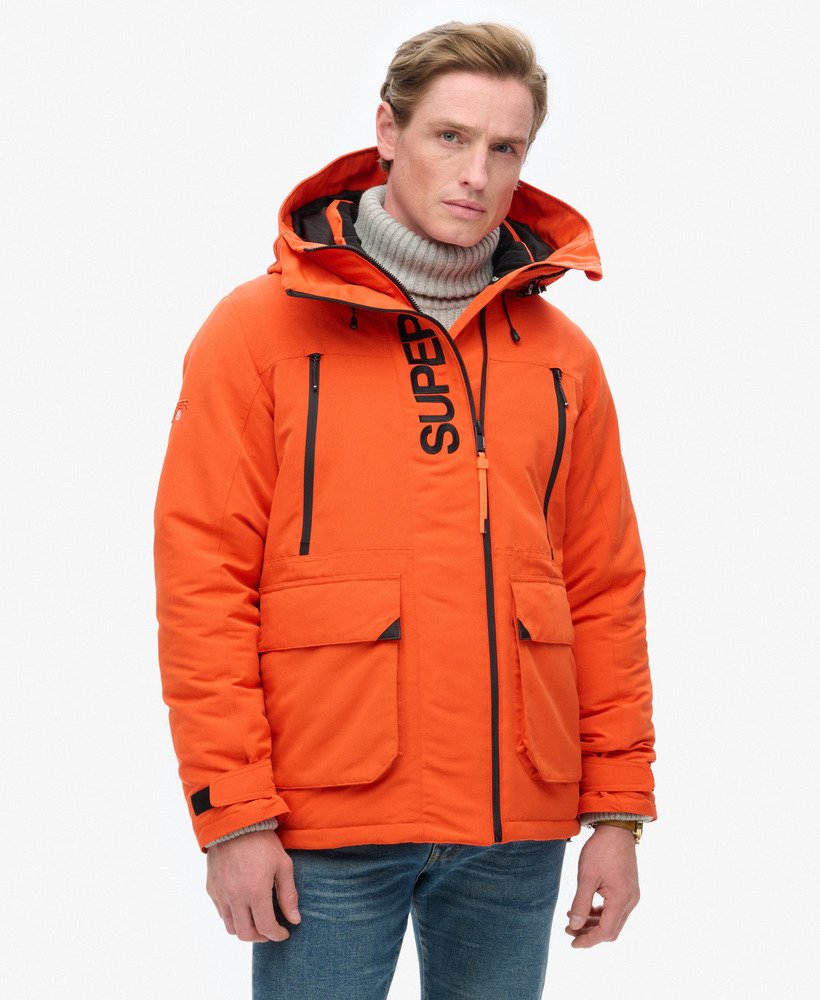 mens Hooded Ultimate Embroidered SD Windbreaker Jacket in Flame