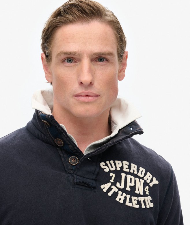 Vintage Athletic Half Button Sweatshirt