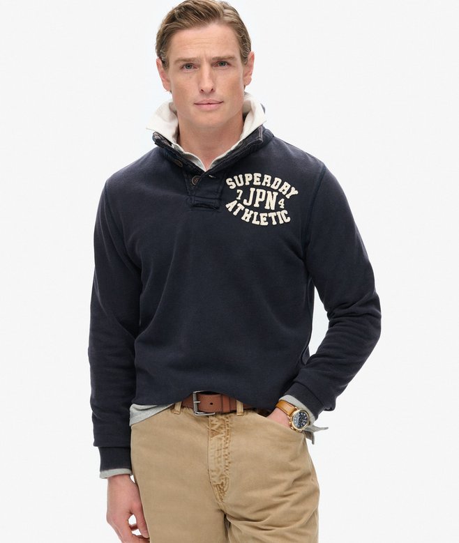Vintage Athletic Half Button Sweatshirt