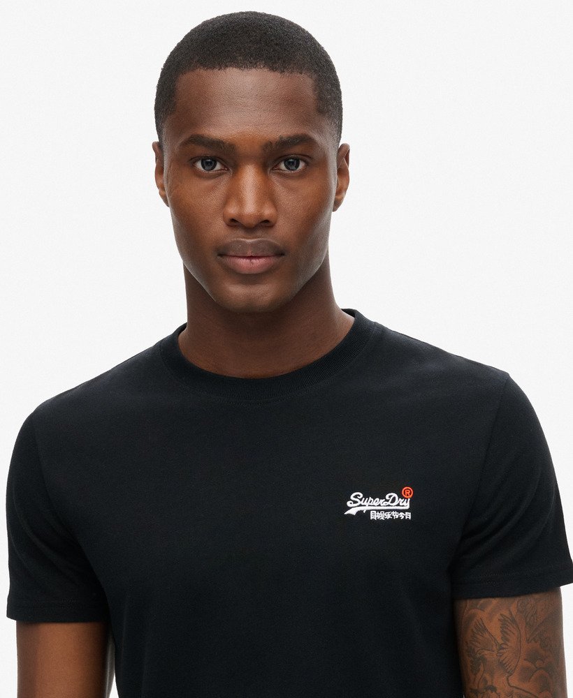 Superdry★エッセンシャル ロゴ刺繍Tシャツ 送関込 mens Essential Embroidered T-Shirt in Black | Superdry US
