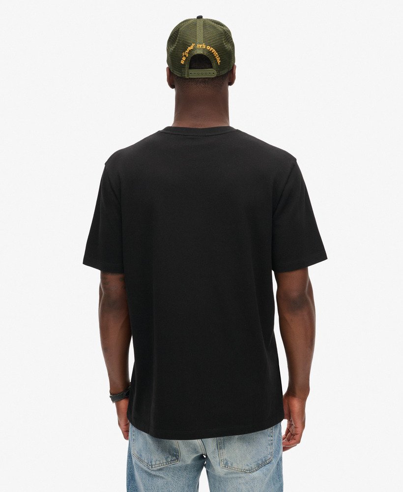 mens Core Logo Fade Loose T-Shirt in Black | Superdry US