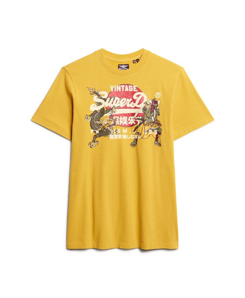 mens Tokyo Graphic T-Shirt in Oil Yellow | Superdry UK