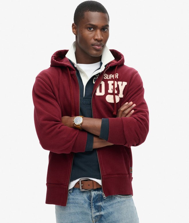 Vintage Athletic Zip Hoodie