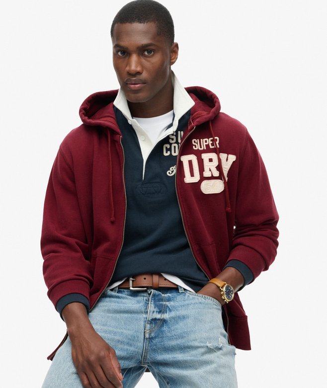 Vintage Athletic Zip Hoodie