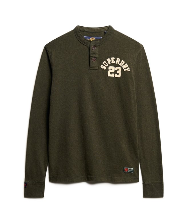 Vintage Athletic Long Sleeve Henley Top