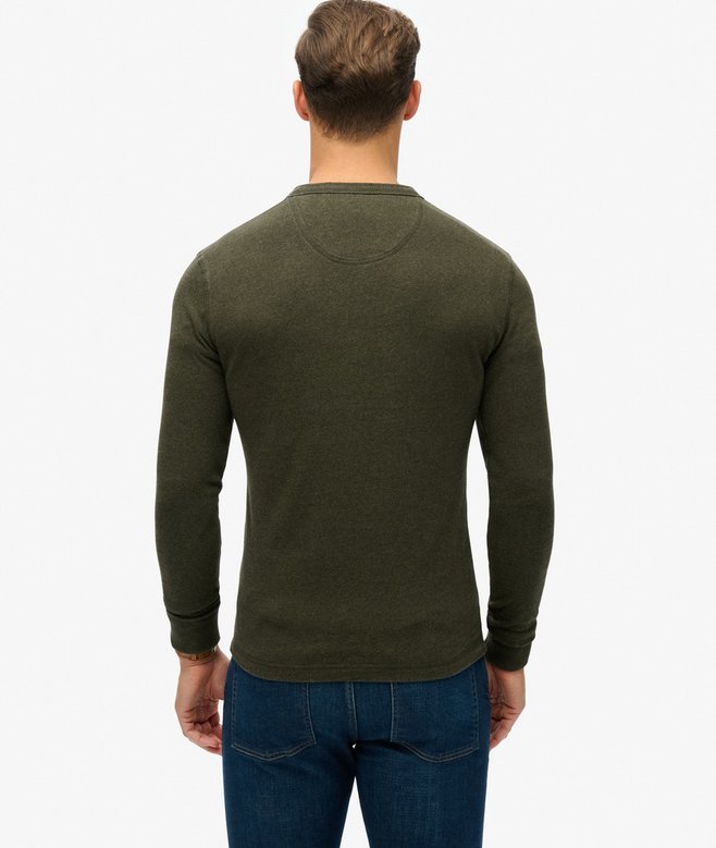 Vintage Athletic Long Sleeve Henley Top