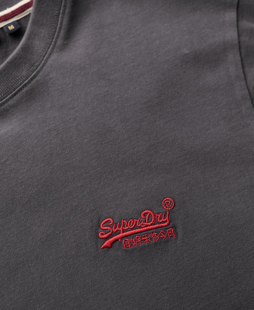 Heren Essential Logo T-shirt in graphite black/fluro red | Superdry NL