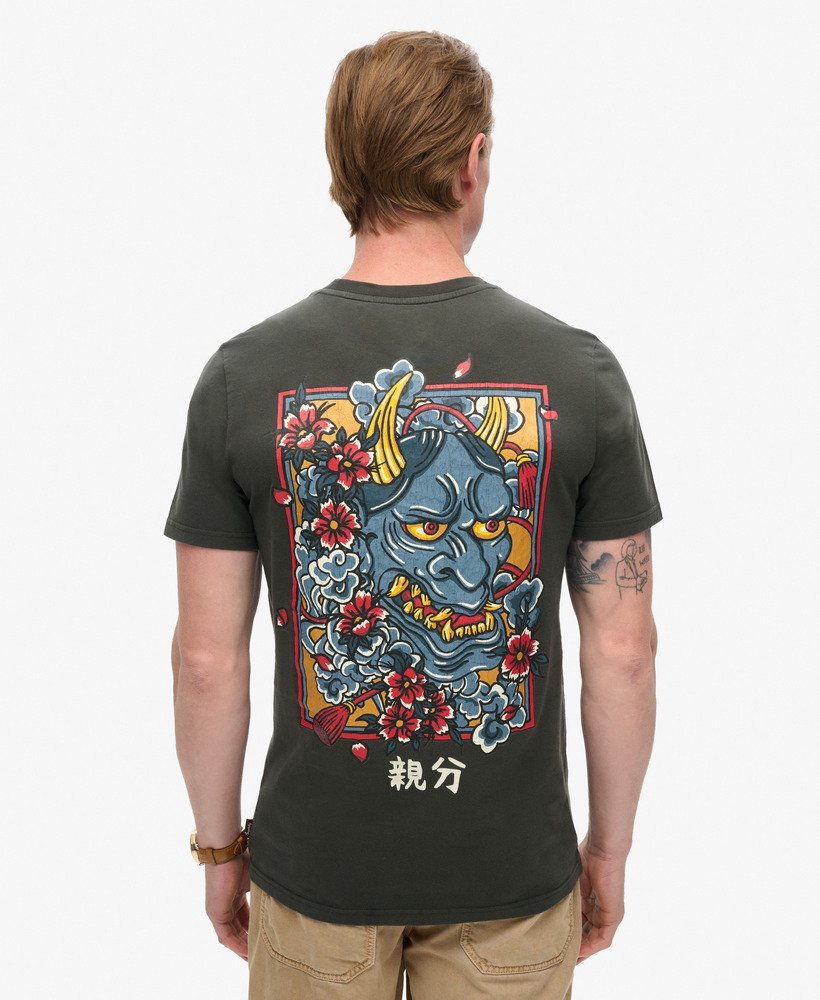 mens Tokyo Graphic T-Shirt in Washed Black | Superdry US