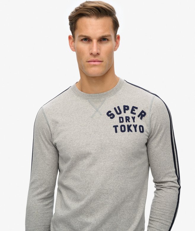 Vintage Athletic Long Sleeve Striped Top