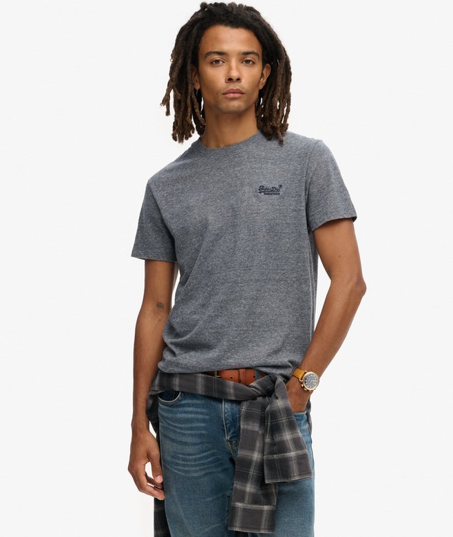 mens Essential Logo T-Shirt in Olive Fleck Marl UK