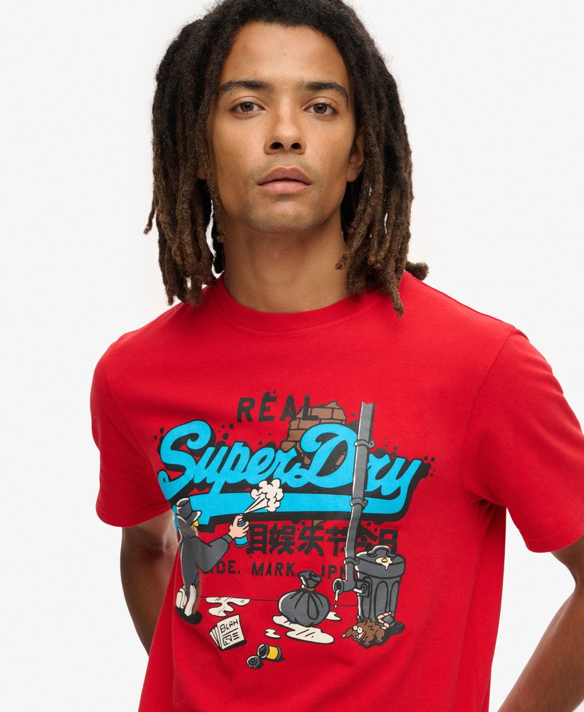mens New York Graphic T-Shirt in Risk Red | Superdry US