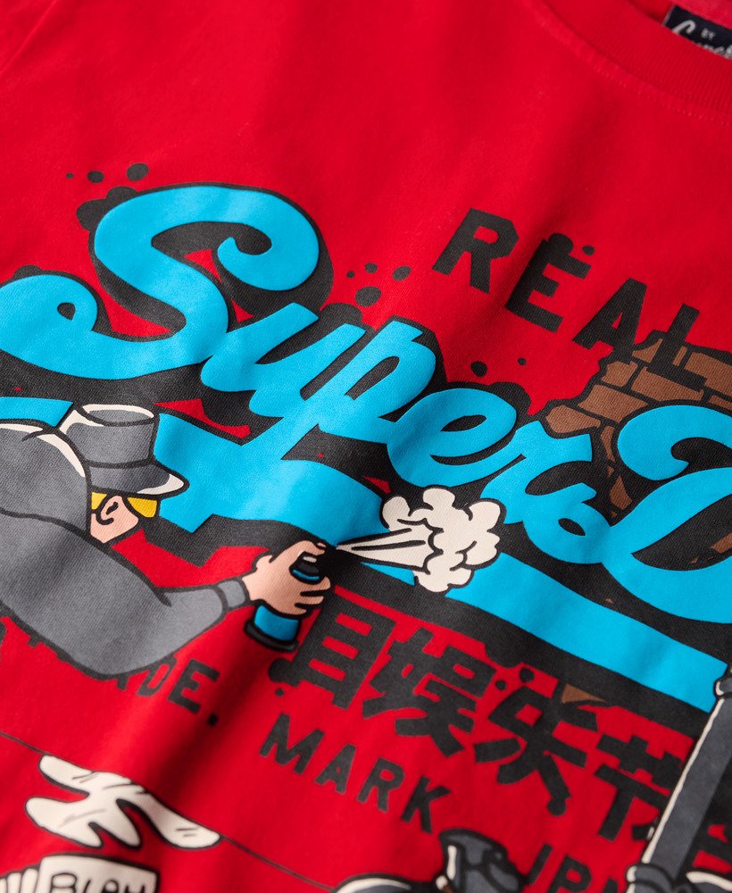 Superdry★ロス・グラフィック ロゴ☆メンズＴシャツ mens Neon Vintage Logo Graphic T-Shirt in Hydro Dark