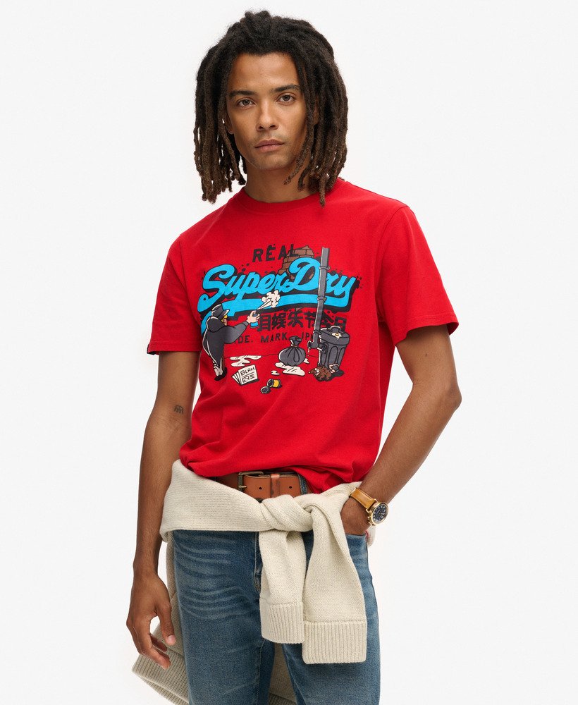 mens New York Graphic T-Shirt in Risk Red | Superdry US