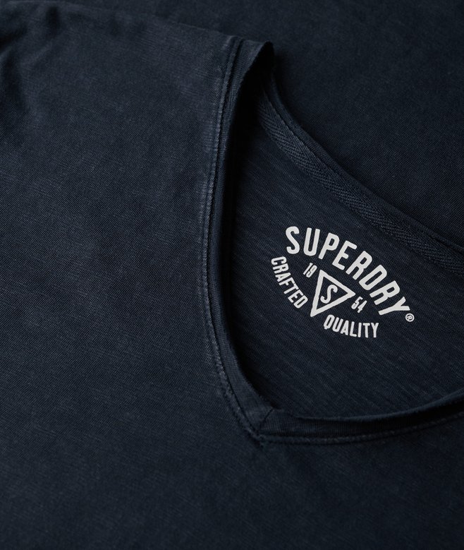 Raw Edge Slub V-Neck T-Shirt