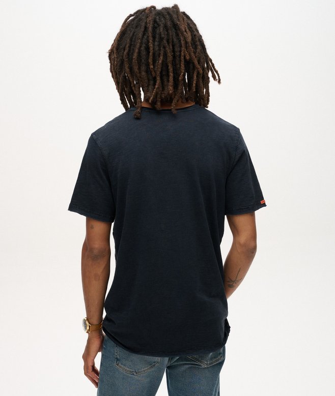 Raw Edge Slub V-Neck T-Shirt