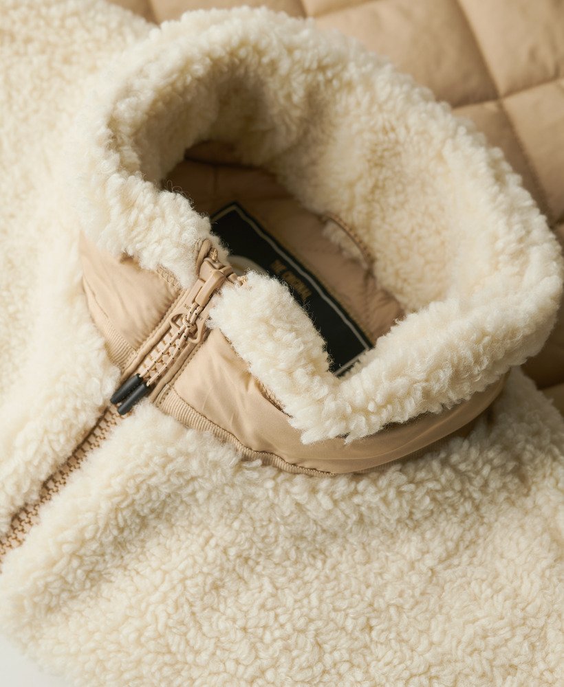 womens Workwear Sherpa Fleece Hybrid Jacket in Urban Cream