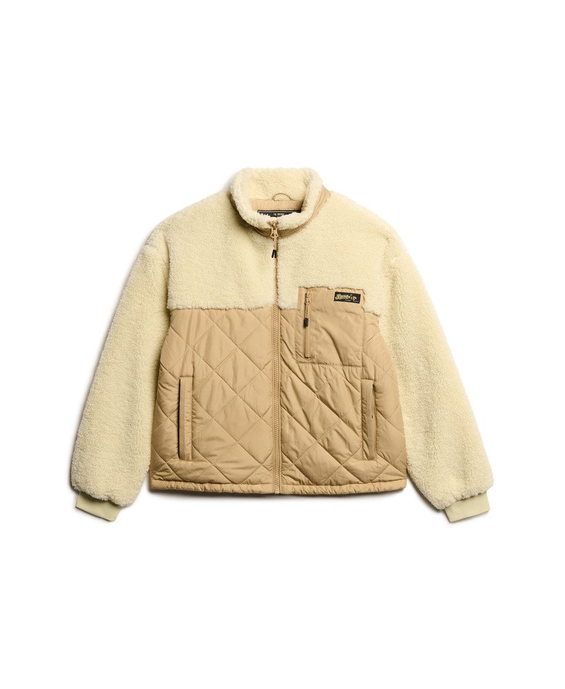 womens Workwear Sherpa Fleece Hybrid Jacket in Urban Cream