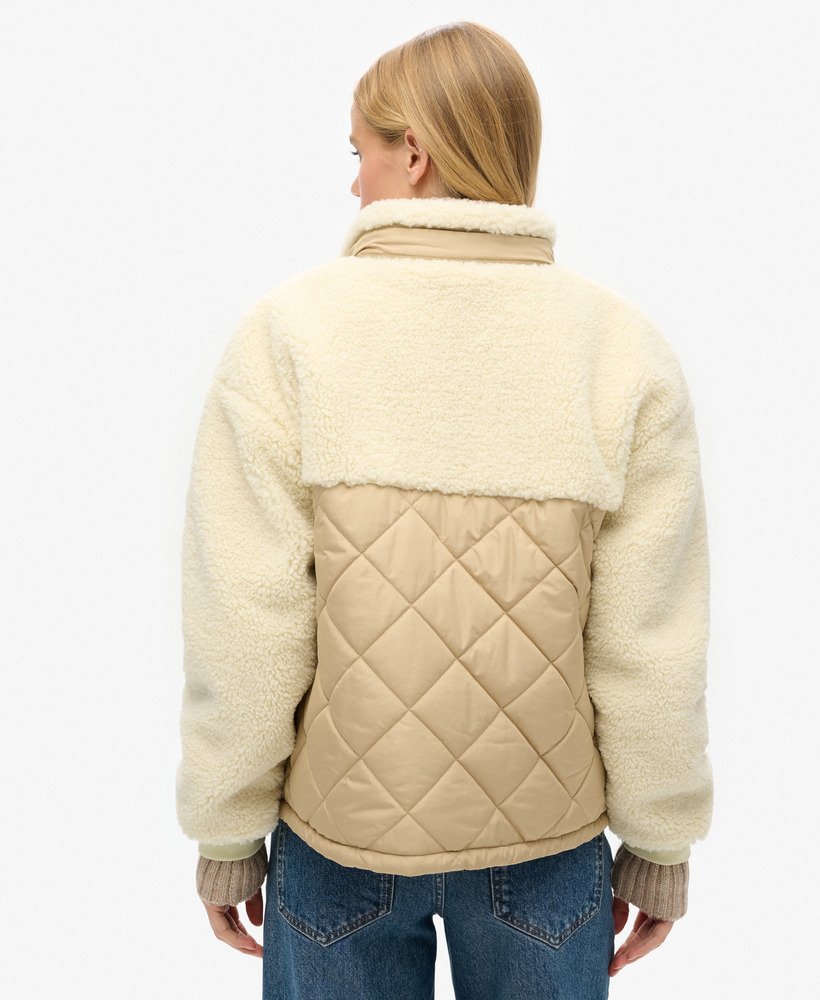 womens Workwear Sherpa Fleece Hybrid Jacket in Urban Cream