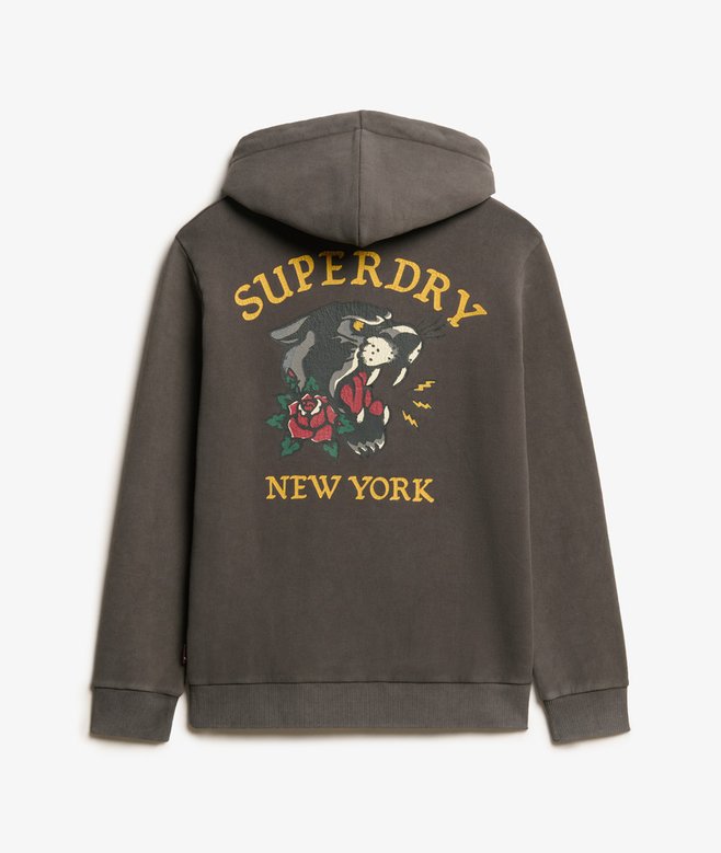 Tattoo Back Graphic Loose Hoodie