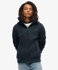 Bomber &agrave; capuche en maille contrecoll&eacute;e