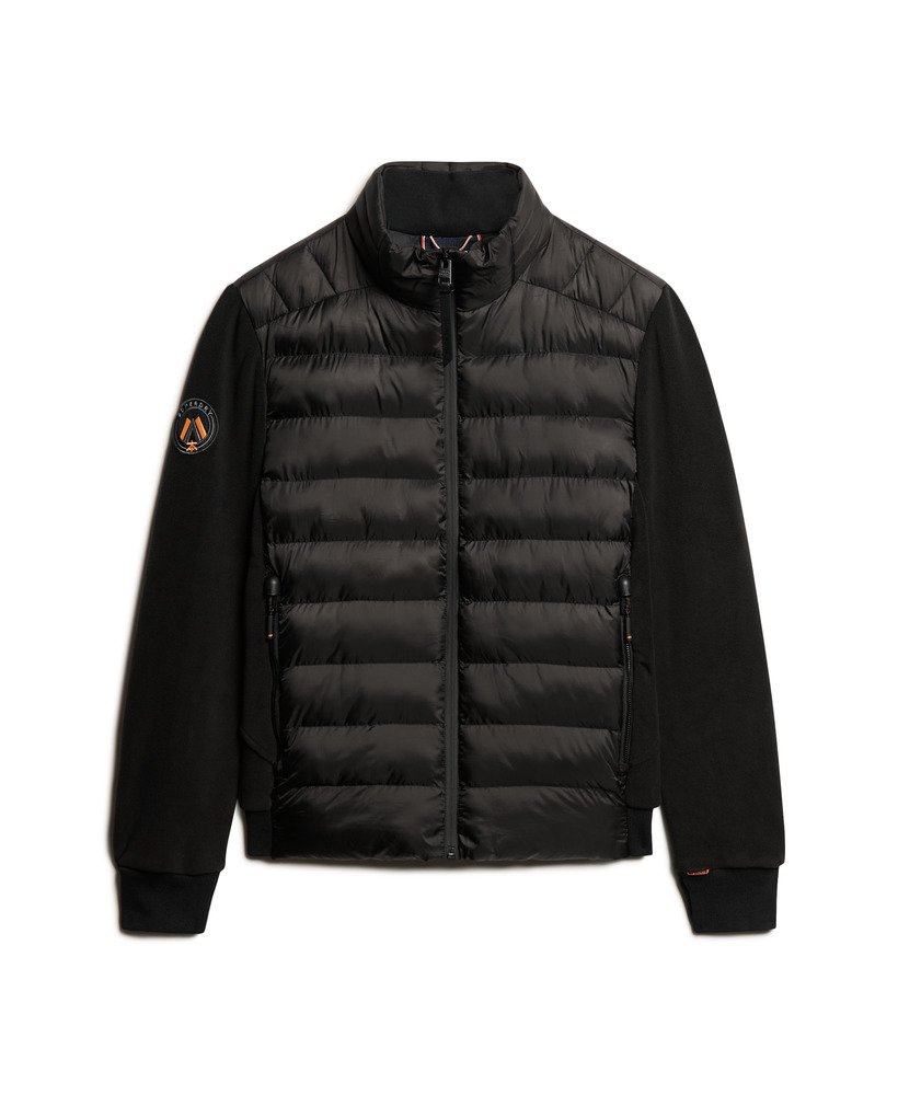 mens Storm Fleece Hybrid Bomber Jacket in Black | Superdry US