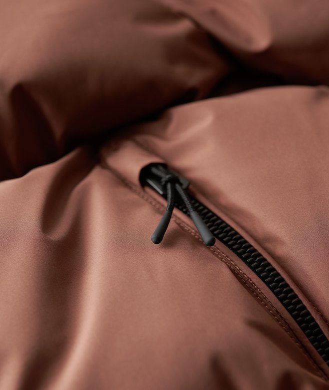 Hooded Mid Length Sports Puffer Jacket