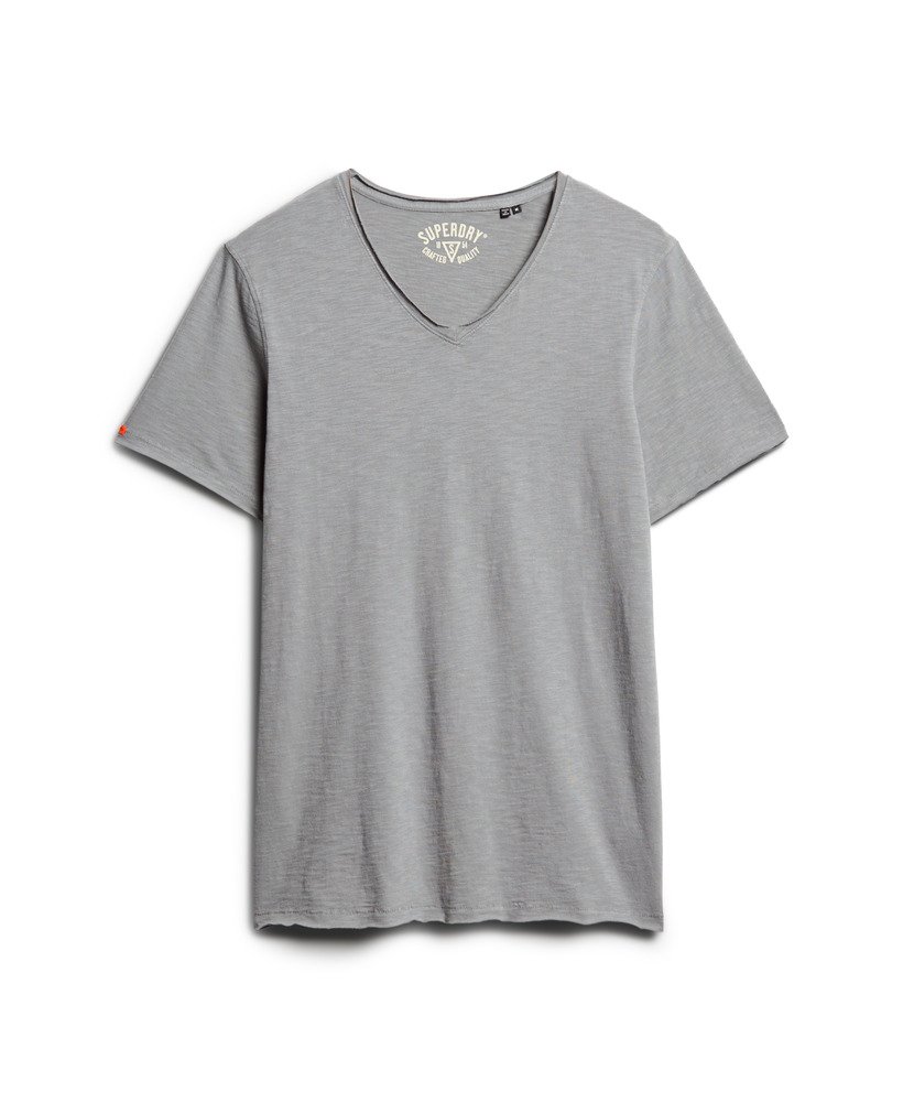 mens Raw Edge Slub V-Neck T-Shirt in Steeple Grey | Superdry CA-EN