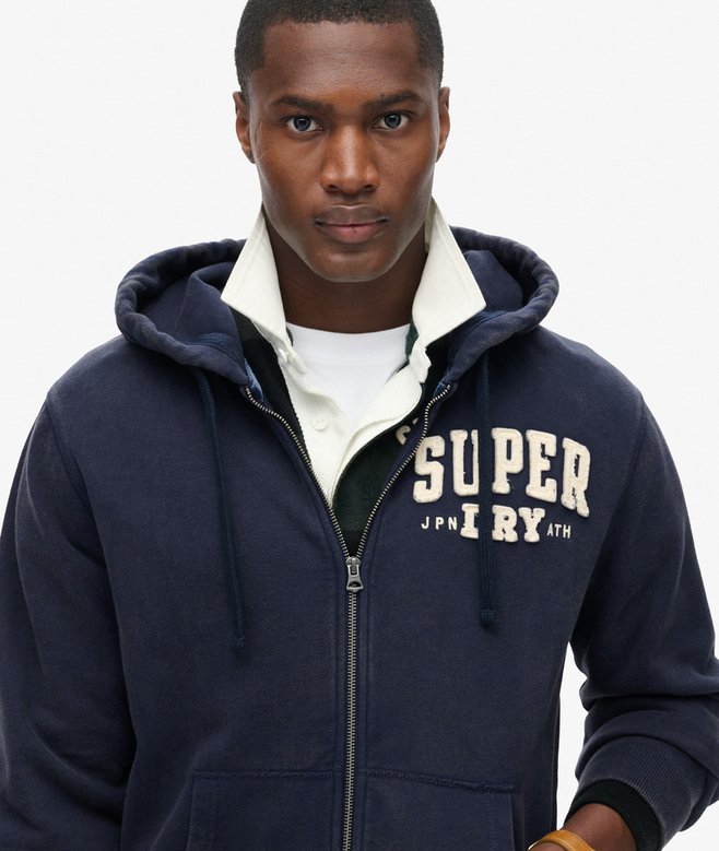 Vintage Athletic Zip Hoodie