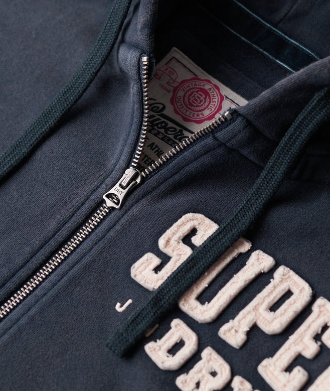 Vintage Athletic Zip Hoodie